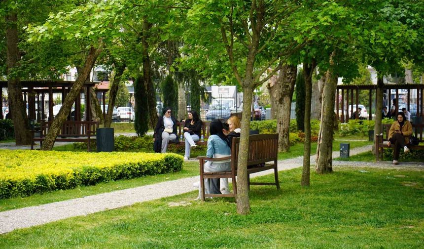 Sakarya'da güneşli havayı fırsat bilen vatandaşlar park ve caddelere akın etti