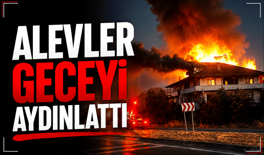3 katlı binanın üst katı alev alev yandı