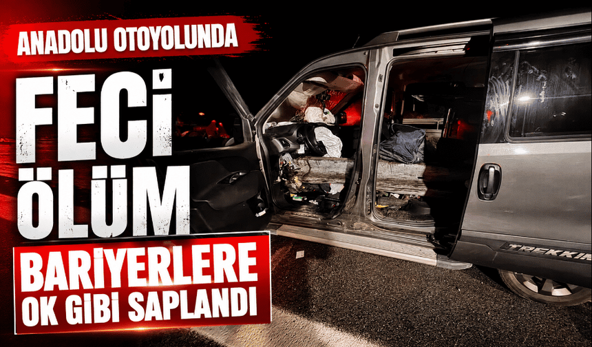 Anadolu Otoyolu'nda feci ölüm bariyerlere saplandı