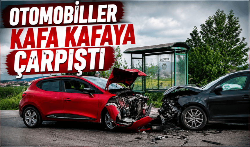Otomobiller kafa kafaya çarpıştı