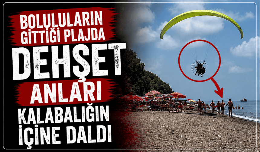 Plajda kontrolden çıkan motorlu paraşüt kalabalığa daldı