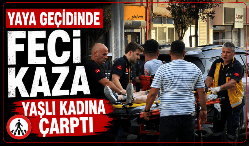 Yaya geçidinden geçerken otomobilin çarptığı kadın yaralandı