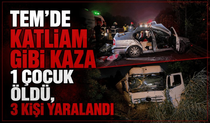 TEM'de katliam gibi kaza: 1 çocuk öldü, 3 kişi yaralandı