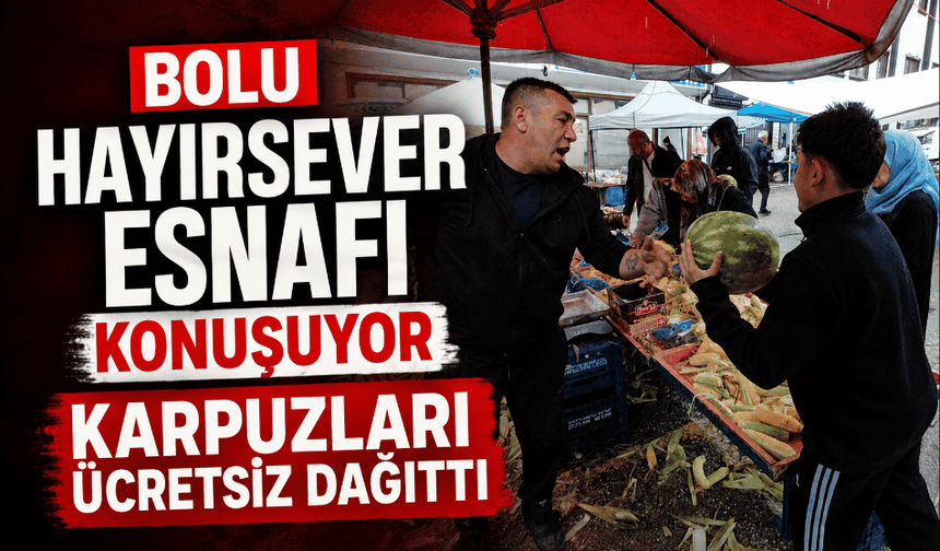 Hayırsever esnaf 1 ton karpuzu ücretsiz dağıttı