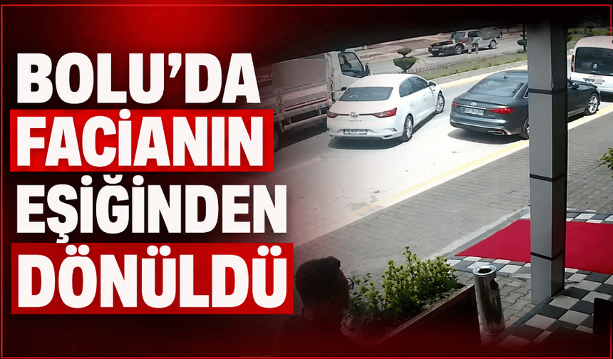 Park yerinden çıkan otomobile kamyon çarptı