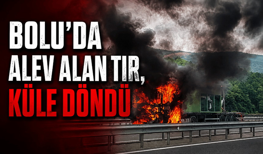 Bolu’da seyir halindeki tır alevlere teslim oldu