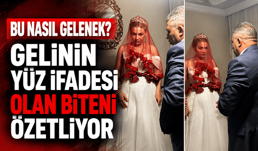 Bu nasıl gelenek? Gelinin yüz ifadesi olan biteni özetledi