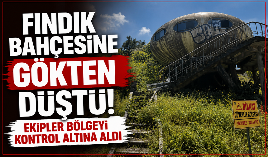 Fındık bahçesine gökten düştü! Ekipler bölgeyi kontrol altına aldı