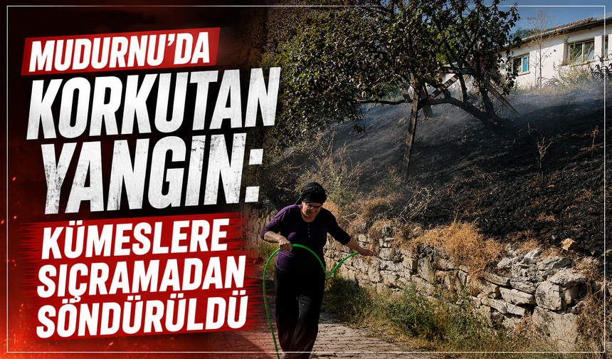 Mudurnu'da korkutan yangın: Kümeslere sıçramadan söndürüldü