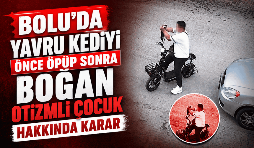 Yavru kediyi önce öpüp sonra boğan otizmli çocuk hakkında karar