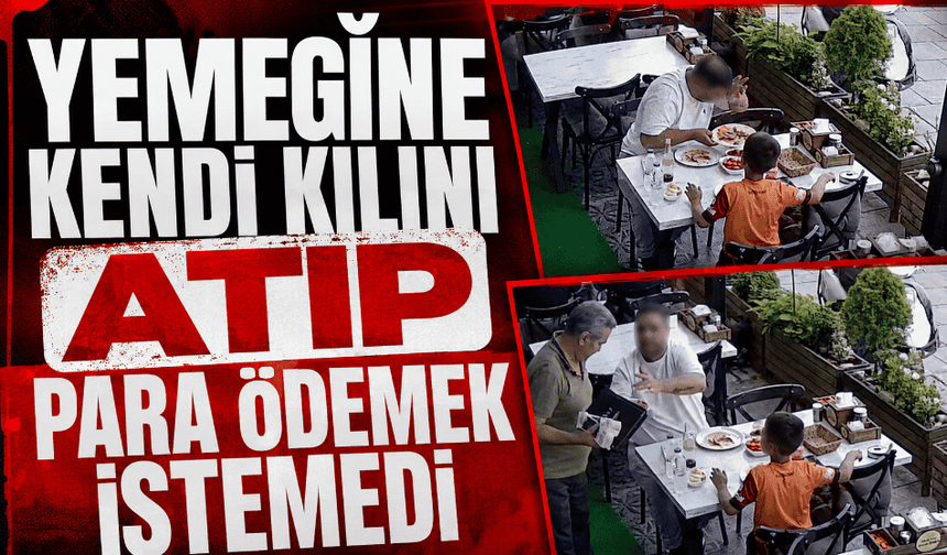 Yemeğine kendi kılını atıp para ödemek istemedi
