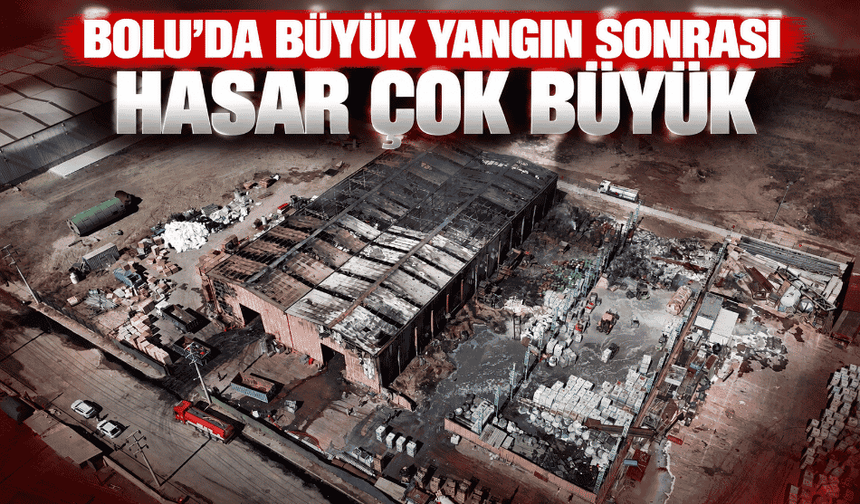 Alev alev yanan fabrikadan geriye hurda yığını kaldı