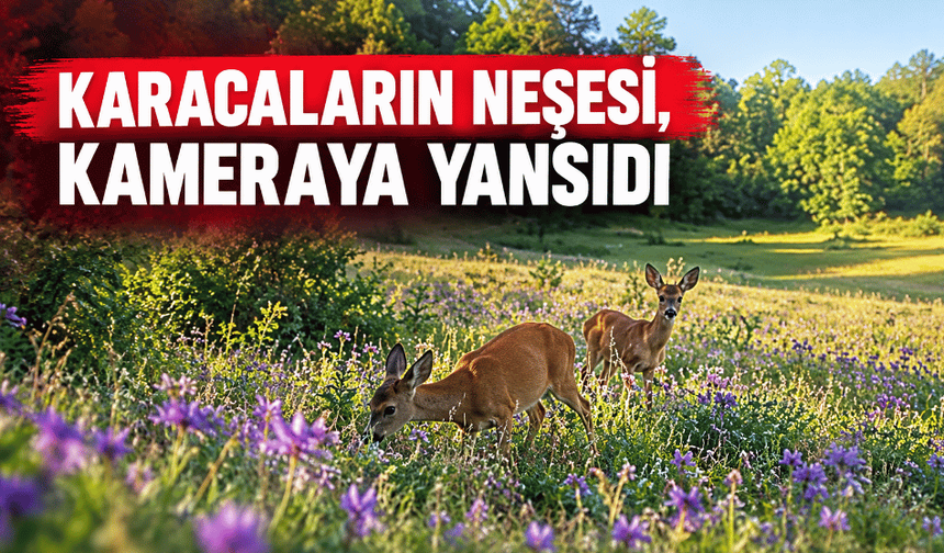 Karacaların neşesi kameraya yansıdı
