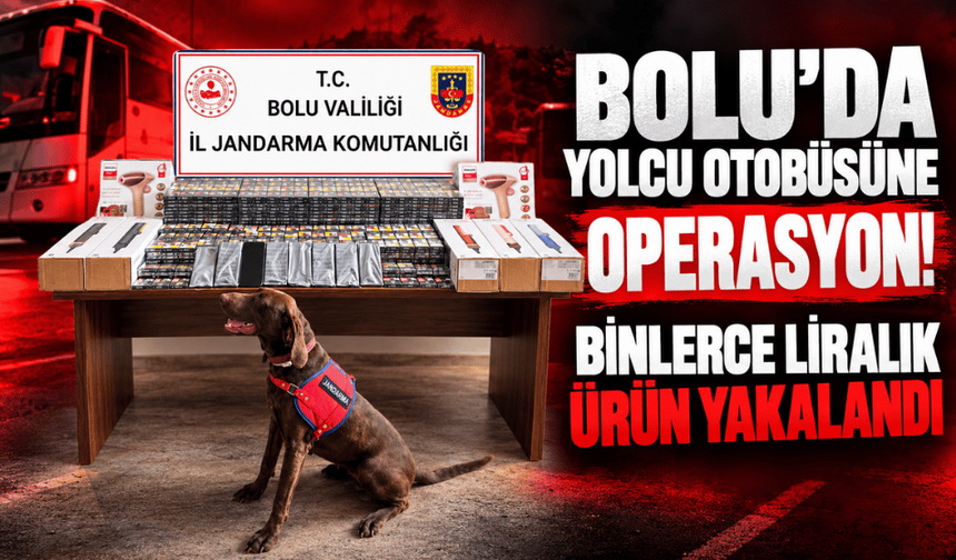 Bolu’da yolcu otobüsünde 450 bin liralık kaçak ürün ele geçirildi