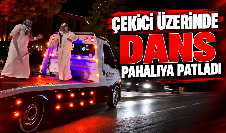 Çekici üzerinde dans pahalıya patladı