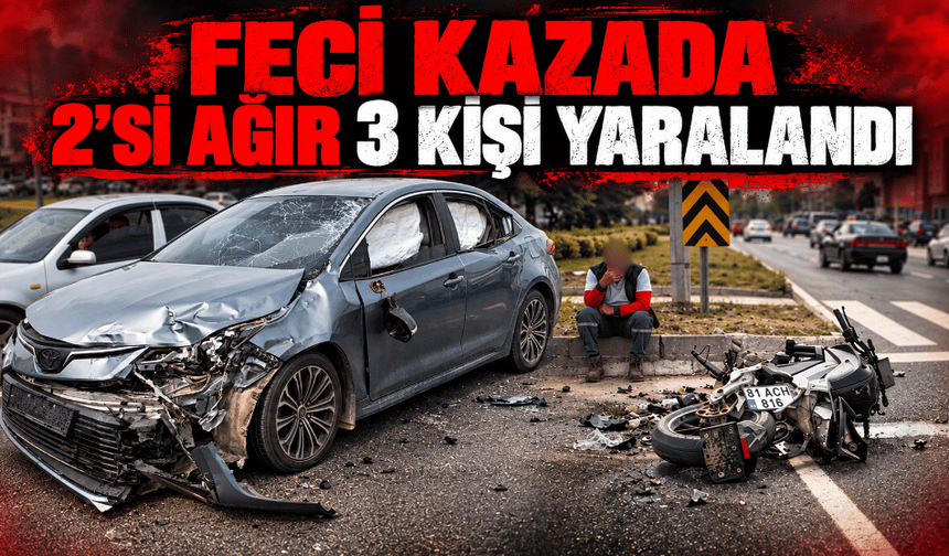 Feci kazada 2’si ağır 3 kişi yaralandı