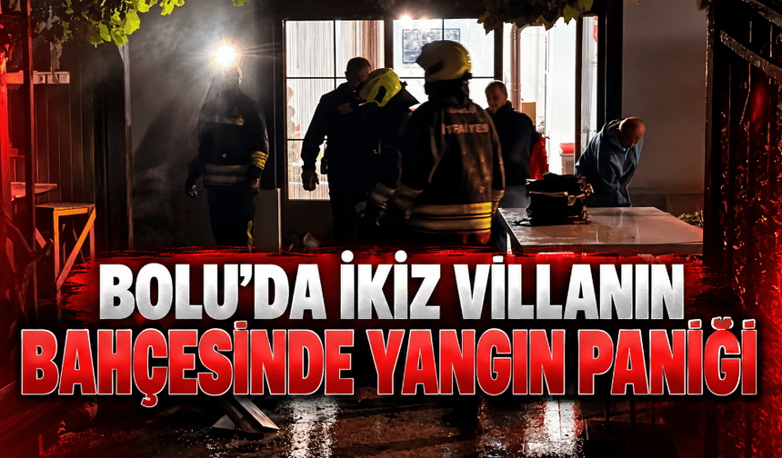 İkiz villanın bahçesinde  yangın paniği