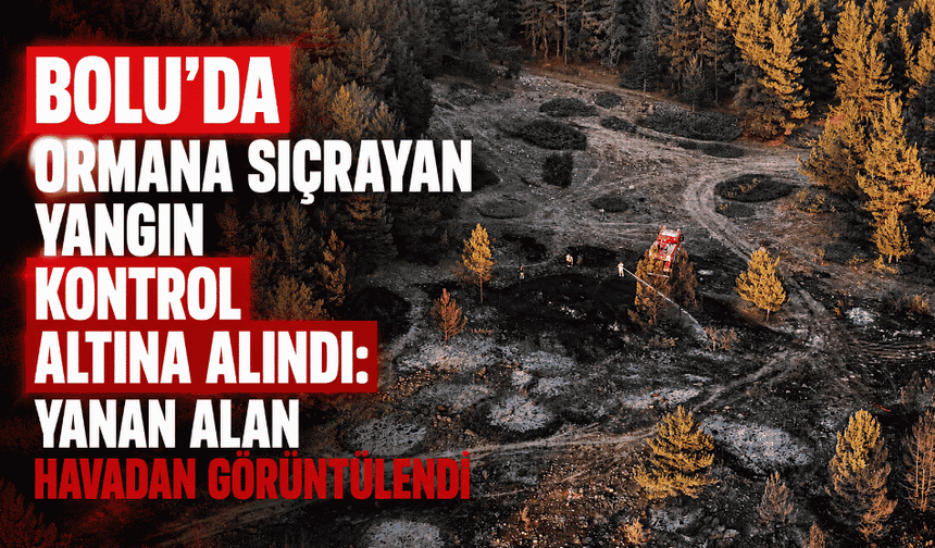 Bolu’da ormana sıçrayan yangın kontrol altına alındı: Yanan alan havadan görüntülendi