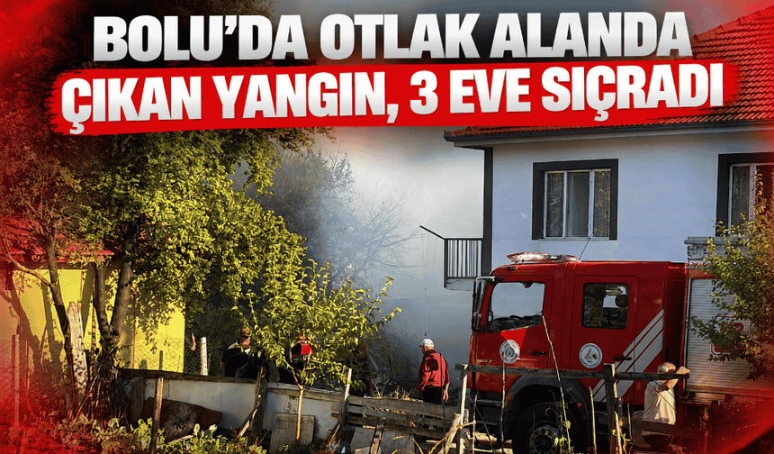 Bolu’da otluk alanda çıkan yangın, 3 eve sıçradı