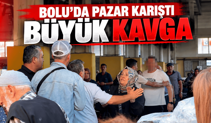 Pazarda büyük kavga birbirlerine girdiler