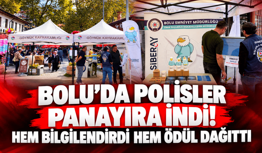 Bolu'da polis ekiplerinden panayırda siber güvenlik bilgilendirmesi