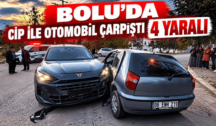 Cip ile otomobil çarpıştı: 4 yaralı
