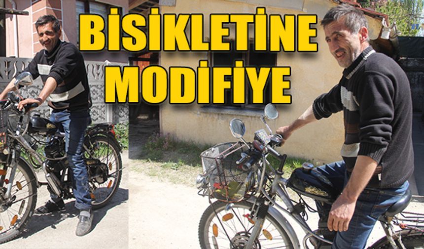 Bisikletini motosiklete dönüştürdü