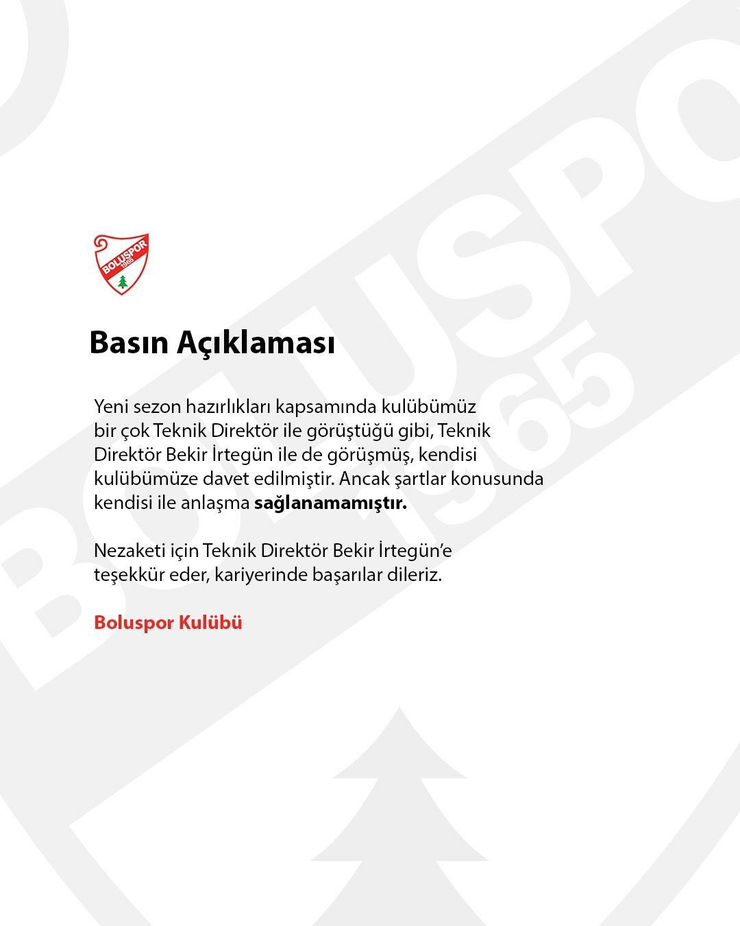 Boluspor Resmi Açıklama