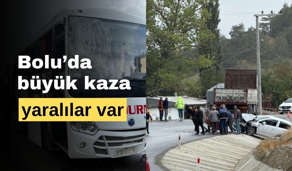 Bolu'da yolcu minibüsü kaza yaptı, yaralılar var