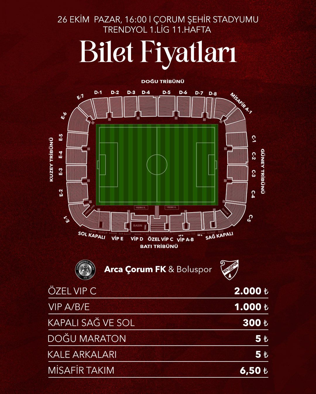 Bilet Fiyatı Çorum