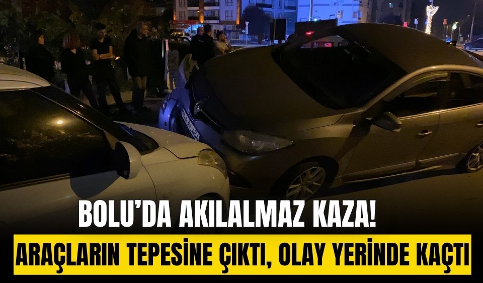 Zor olanı başardı, düz yolda araçların tepesine çıktı: Olay yerinden kaçtı