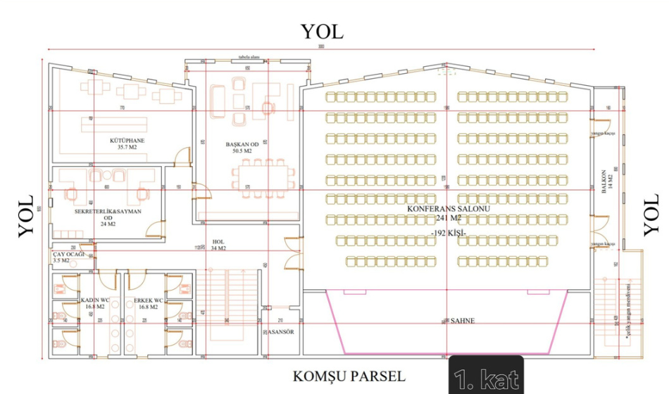 Bolu Cemevi 1.Kat Plan