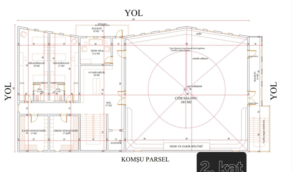 Bolu Cemevi 2.Kat Planı