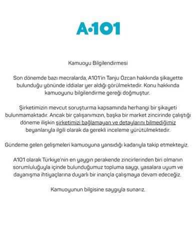 A101’Den Tanju Özcan Açıklaması1