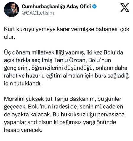 İmamoğlu’ndan Özcan’a Destek “Bolu’nun Iradesi Ayakta Kalacak” (1)