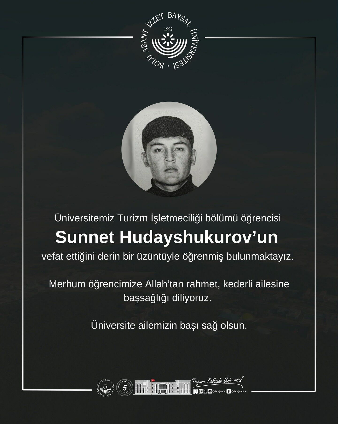 Turizm Fakültesi Öğrencisinden Acı Haber (1)