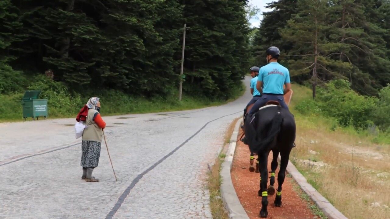 Bolu'da atlı jandarma timleri görev başında