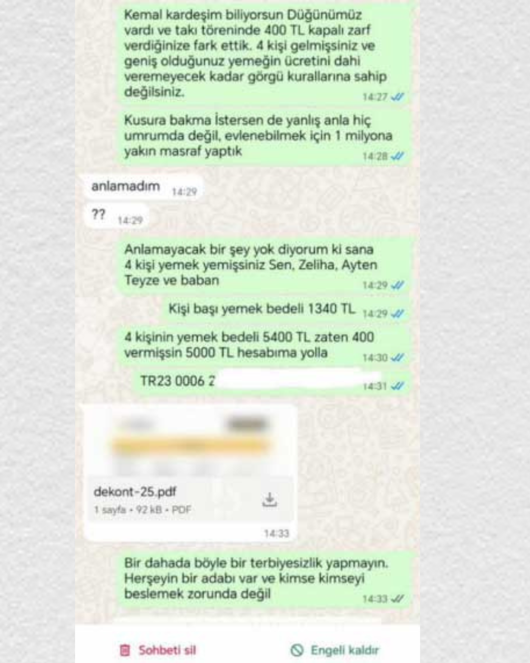 Düğün Bitti Hesaplaşma Başladı! Damadın Misafirine Attığı Mesaj Sizce Doğru Mu (1)